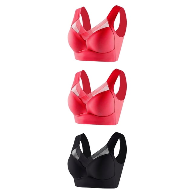 Timegard Womens Plus Size Bras No Underwire Full Coverage Mesh Breathable Comfort Everyday Bralette