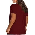 thumbnail image 4 of AherBiu Hauts Grande Taille pour Femmes T-Shirt à Manches Courtes Col Ras du Cou Été Décontracté Confortable T-Shirts Basiques, 4 of 4