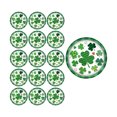 thumbnail image 1 of St. Patrick's Day Party Plates Set Disposable 7 inch and 9 inch Green Paper Plates with Trefoil Design Happy St. Patrick's Day Lettering, 1 of 6