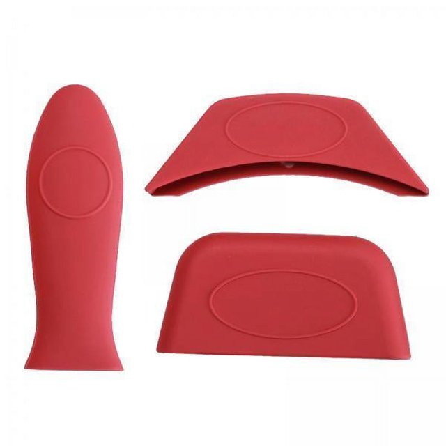 Luzkey 2x Poignée Chaude Support Poêle en Fonte Couvre-Poignée Rouge 1