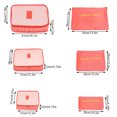 thumbnail image 4 of 6 Pcs Sacs de Rangement de Voyage Ensembles de Vêtements Pochette de Rangement de Voyage Bagages Pochettes de Compression Organisateur de Linge Valise, Rouge Melon D\'eau, 4 of 7