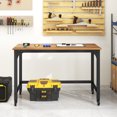 thumbnail image 3 of Costway Bureau d'Ordinateur Roulant Cadre en Métal Table pour PC Portable Dessus en Bois Poste de Travail d'Étude, 3 of 10