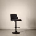 thumbnail image 3 of Bouclair Black Faux Leather and Metal Bar Stool, 3 of 10