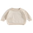 thumbnail image 1 of Baby Girl Boy Knit Pullover Sweater Fall Winter Warm Sweatshirt Tops with Pocket, 1 of 6