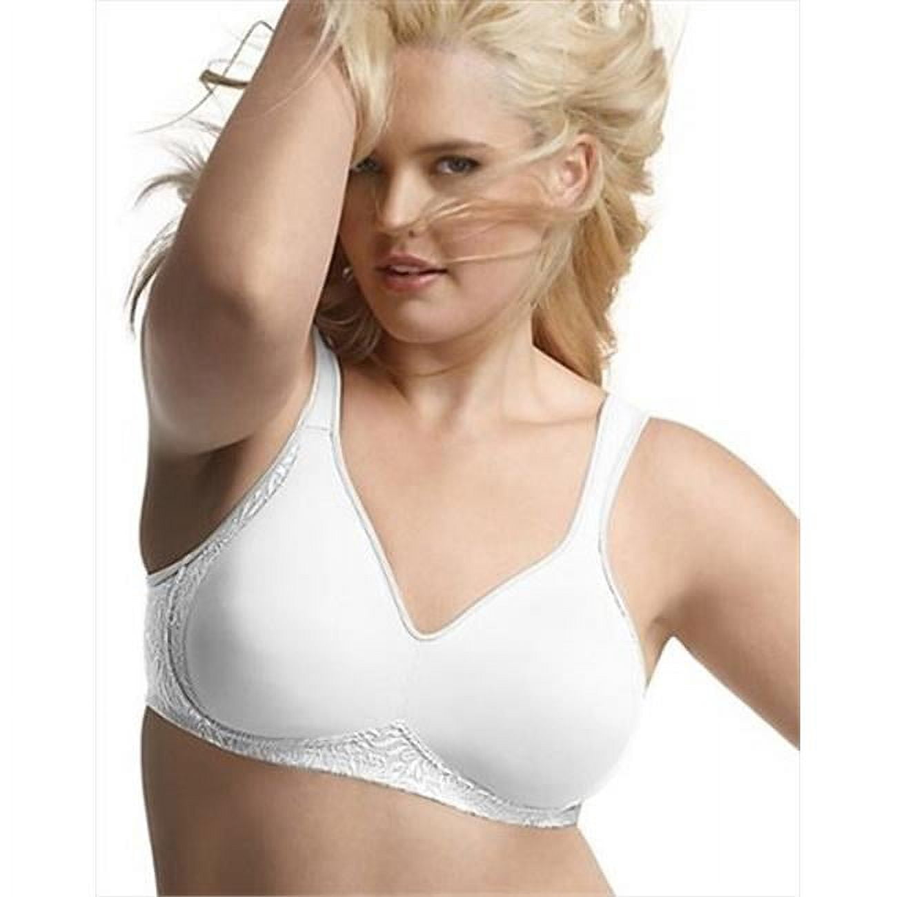 Playtex 4049 18 Hour Seamless Smoothing Wirefree Bra Size 44DD, White