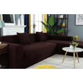 thumbnail image 3 of Housse de Sofa en L Extensible et Durable pour 1 2 3 4 Places (Brun, Forme en L : 2 Places + 3 Places), 3 of 6