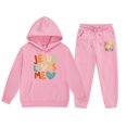 thumbnail image 1 of FhsagQ Outfits for Girls Children's Long Sleeved Hooded Hoodie Set Girl Spring Outfits 4T Spring Black 6-7Years, 1 of 6