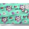 thumbnail image 3 of Soimoi polyester Crepe Fabric Fig,Succulent & Anemone Flower Print Sewing Fabric Yard 52 Inch Wide, 3 of 3