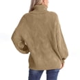 thumbnail image 4 of Qertyioot Chandails Surdimensionnés pour Femmes Col Roulé Mode Manches Longues Chandail Décontracté, 4 of 7