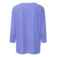thumbnail image 5 of Jsaierl Hauts Graphiques Ruban Rose pour Femmes T-Shirts Cancer du Sein Manches 3/4 Col Rond Pull Lutte contre le Cancer Blouses d'Octobre, 5 of 5