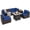Mélange Brun/noir/marine, variante sur Costway Ensemble de Mobilier de Patio en Rotin 7 Pcs Housse de Table à Foyer 30 Pouces Coussin Canapé Bleu Marine