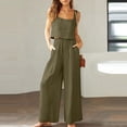 thumbnail image 1 of zanvin Ensembles 2 Pcs pour Femmes, Ensemble Décontracté 2 Pcs pour Femmes en Lin avec Short, Haut Sans Manches, Veste, Haut/chemise Sans Manches à Col Ras du Cou, 1 of 5