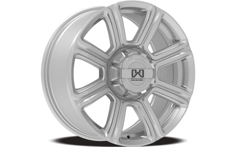 4 x jantes Wildland Hurricane en alliage Argent de 17x8 pouces pour 2011 - 2026 Chevrolet Silverado 2500 HD