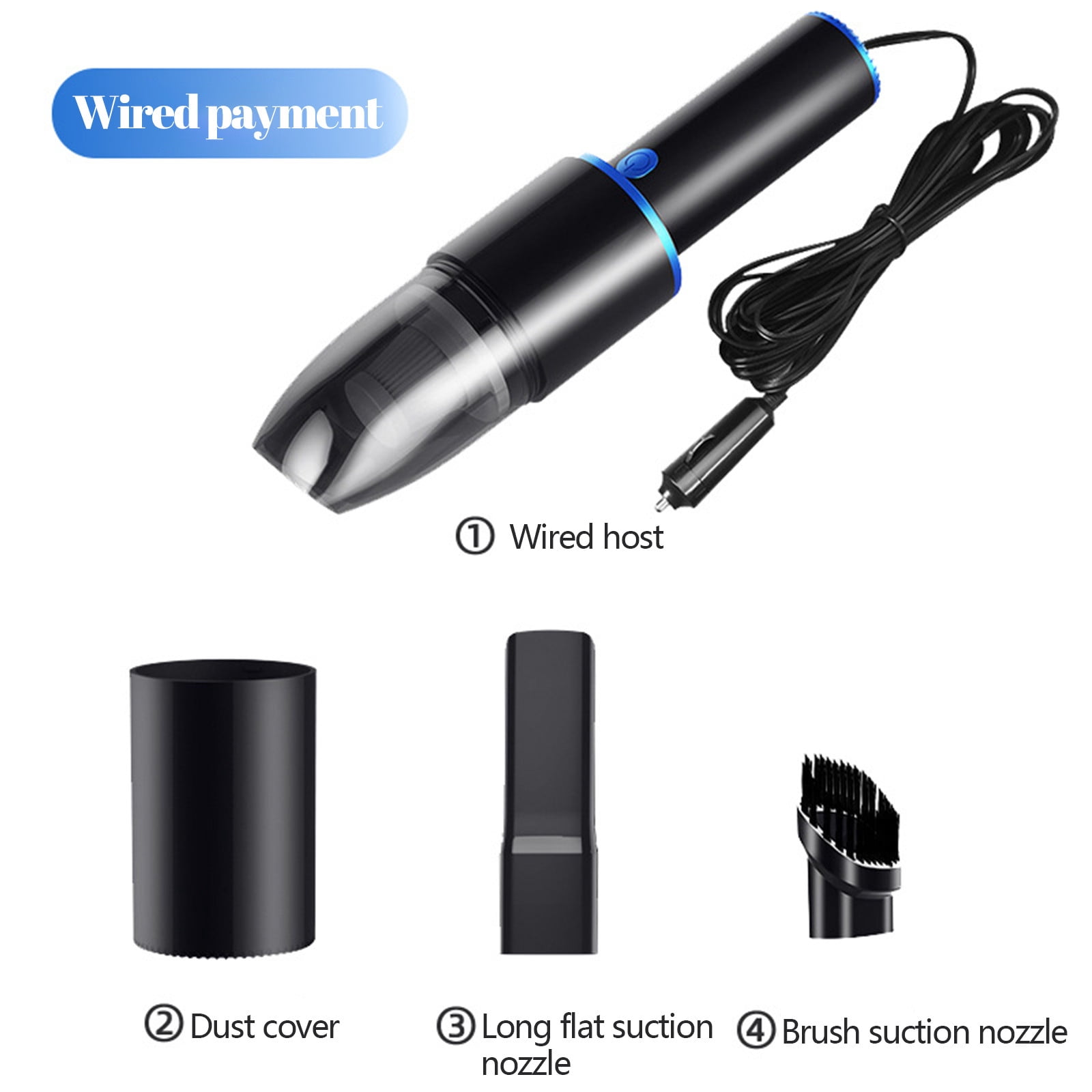 Suncoda Vacuum Cleaner, Cleaning Supplies Vacuum Cleaner, Small Handheld Vacuums, Car Vacuum with 13.12Ft Corded &Portable Car Accessory, Easy to Clean Car Interior & Other Crevices