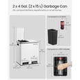 thumbnail image 3 of SONGMICS Garbage Can, 2 x 4 Gallon (2 x 15 L) Trash Can, Recycle Bin with Soft-Close Lids, Pedals, and Inner Buckets for Kitchen, Stainless Steel, White, 3 of 6