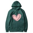 thumbnail image 5 of Plebaso Sweat à Capuche Imprimé Cœur pour Femmes, Manches Longues, Pull Ample avec Poches, 5 of 5
