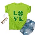 thumbnail image 4 of TopLLC St. Patrick's Day Patricks Day Chemises pour Femmes Hauts de Sarrau St Patricks Day Mode pour Dames St. Imprimé Manches Courtes Col Rond Chemise Femme Décontractée Ample, 4 of 4