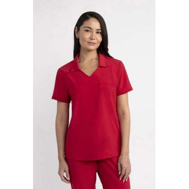 Blouse médicale à col et encolure en V de la collection Fashion Scrubstar pour femmes, tailles XS–3XL