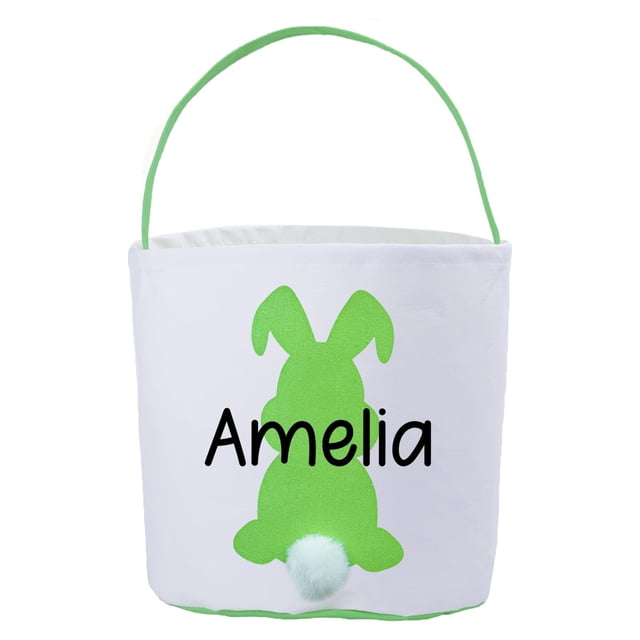 Essentiels Populaires pour la Maison, Paniers de Pâques Personnalisés Nom Personnalisé Panier Lapin de Pâques Grande Capacité Fond Épaissi Idéal pour Jeux d'Oeufs de Pâques Pâques