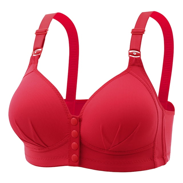 UPPADA Today Plus Size Front Button Bras for Women Sports Bras Full Coverage Soft Sleep Wirefree Bras Push Up Bra Seamless Comfort Supportive Bras Plus Size Everyday Bra