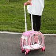 thumbnail image 2 of Pet Trolley Case Clear Ventilation Holes Silent Wheels Convenient Portable Cats Dogs Backpack for Travel, 2 of 4
