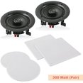 thumbnail image 3 of Pyle Pair 10” Flush Mount in-Wall in-Ceiling 2-Way Speaker System Spring Loaded Quick Connections Changeable Round/Square Grill Stereo Sound Polypropylene Cone Polymer Tweeter 300 Watts (PDIC16106), 3 of 5