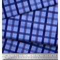 thumbnail image 2 of Soimoi Blue Heavy Satin Fabric Check Check Decor Fabric Printed Yard 54 Inch Wide, 2 of 5