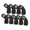 thumbnail image 1 of jinwen 9 Pièces Club de Golf Fer Couvre-Chef Long Cou Protection PU Accessoires de Golf Noir, 1 of 6