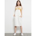 thumbnail image 3 of Junior Womens Distressed Denim Adjustable Strap Overall Dress, Off-white, Large, 3 of 5