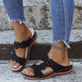 thumbnail image 4 of Dvkptbk Womens Flat Sandals Open Toe Slides Adjustable Slip On Slippers for Summer for Beach, Home, Indoor Outdoor Use ummer, 4 of 5