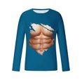 thumbnail image 4 of T-Shirts Sans Manches pour Hommes T-Shirt Révélateur de Muscles pour Hommes T-Shirt 3D Imprimé Non Positionné à Manches Longues Col Rond T-Shirt Décontracté Haut Blouses T-Shirts en Coton pour Hommes T-Shirts d'Été pour Hommes, 4 of 5