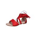 thumbnail image 1 of Innerwin Chaussures Décontractées pour Femmes Sandales Ouvertes d'Été Confortables à Brides Plates avec Bride Cheville Rouge Vif 8, 1 of 6