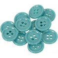 thumbnail image 1 of Mibo 12pcs Round Melamine Buttons with Rim - 24L(15mm) - 4 Hole - Turquoise, 1 of 2