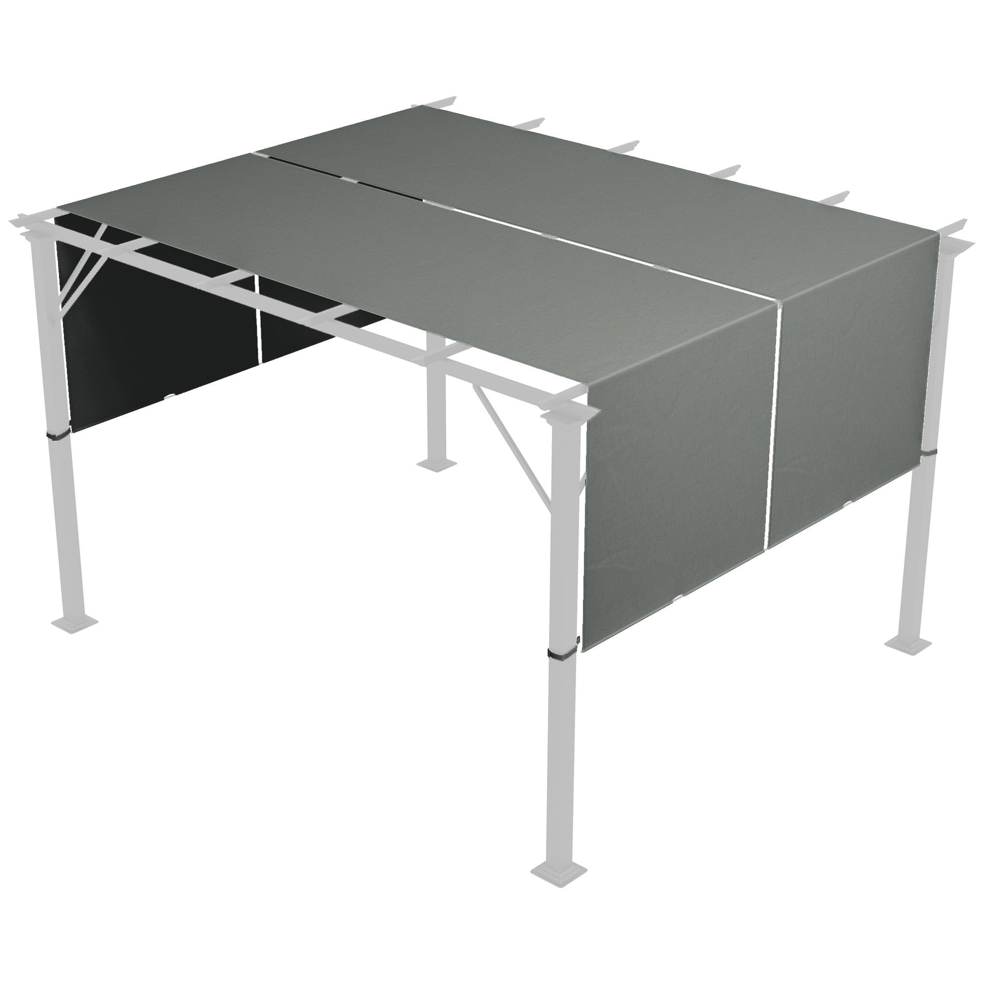 Outsunny 2 Pcs 16 x 4ft Pergola Shade, UV Protection Pergola Canopy, Dark Grey