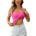 thumbnail image 3 of Charmo Women's Basic Cami Adjustable Spaghetti Strap Built in Bra Tank Top 2 Pack, 3 of 7