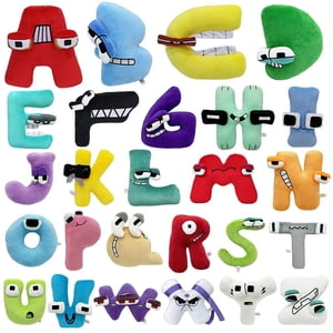 Alphabet Lore peluche jouets Anime poupée Kawaii 26 Lettres anglaises Jouets farcis Enfants Lumières en peluche Montessori Cadeaux de poupées jouets