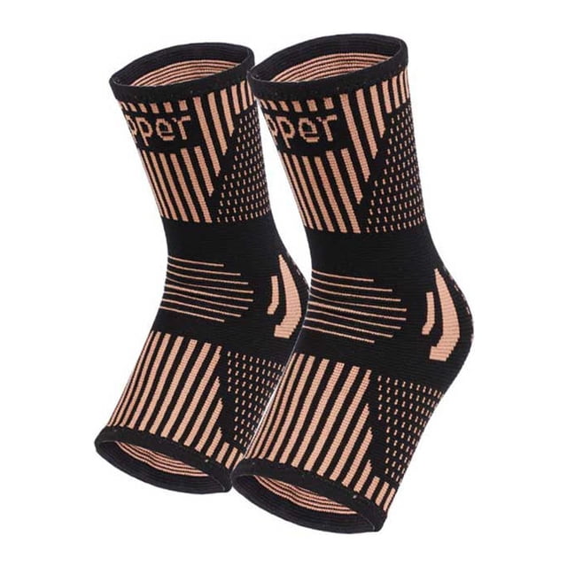 Ankles Brace Sweat-absorbing Nonslip Sports Sock Elastic Breathable Compression Protective Unisex Gym Injury Recovery Support Stripe M