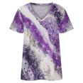 thumbnail image 3 of Birdeem Fashion Woman V-Neck Short Sleeve Blouse T-Shirt Summer Printing Loose Tops, 3 of 8