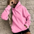 thumbnail image 3 of Women's Slim Pullover Hoodies - Artificial Short Velvet Sweaters, Long Sleeve with Pockets, Suitable for Winter and Fall, 95% Polyester, Multiple Sizes, 3 of 5
