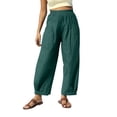 thumbnail image 1 of Timegard Pants for Women Elastic High Waist Ruched Lightweight Solid Color Casual Baggy Trousers Pockets, 1 of 7