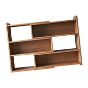 Tnarru Wooden Bookcase Cube Storage Organizer Shelf Modern Retractable Bookshelf Book Rack for Study Room Small Space Bedroom Indoor 30cm to 50cm
