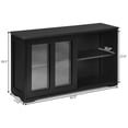 thumbnail image 4 of Giantex Stackable Buffet Cabinet, Kitchen Storage Cabinet with Sliding Tempered Glass Doors, Small Sideboard for Kitchen, Dining Room or Living Room, Black, 4 of 8