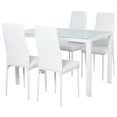 thumbnail image 1 of HOMCOM Ensemble de Table à Manger pour 4, Table de Cuisine Rectangulaire en Verre avec Chaises, 1 of 9