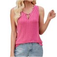 thumbnail image 1 of Timegard Tank Top for Women Keyhole Neck Ribbed Sleeveless Comfy Solid Color Casual Tee Shirts, 1 of 8