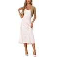 thumbnail image 2 of INSPIRE CHIC Women's Shrugs Open Front Bolero Ruched Short Sleeves Cropped Cardigan XS Camel, 2 of 6