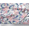 thumbnail image 2 of Soimoi Moss Georgette Fabric Leaves & Buds Flower Printed Fabric 1 Yard 42 Inch Wide, 2 of 3