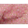 thumbnail image 4 of oneOone Cotton Cambric Fabric Stripe & Square Geometric Print Sewing Fabric BTY 56 Inch Wide, 4 of 4
