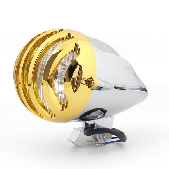 Lampe de Phare à Balle de Moto Chrome pour Café Racer Bobber Chopper Personnalisée