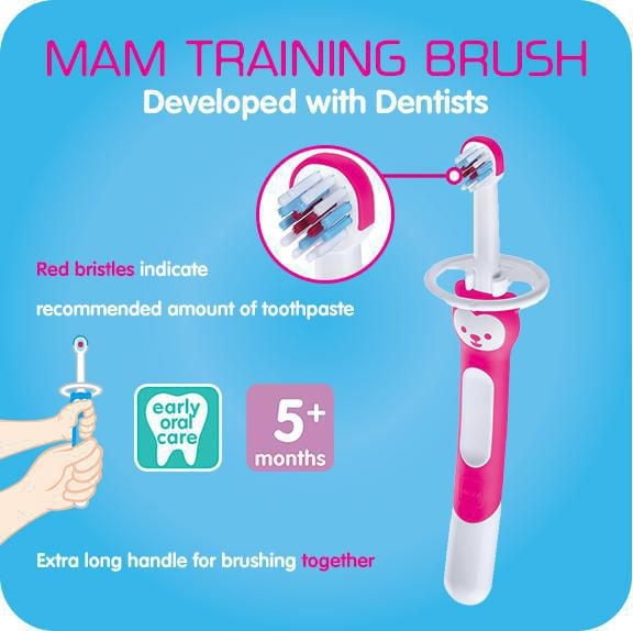 MAM Learn to Brush Set, Baby Toothbrush Set, Boy, 5+ Months