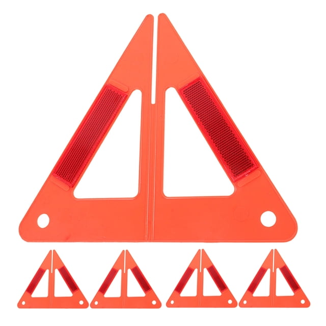 KAKOWELY 5pcs Car Triangle Warning Sign High Reflective Emergency Roadside Safety Triangles For Vehicles Warning Sign For Night Driving Safety10.08"X10.08"X8.86"